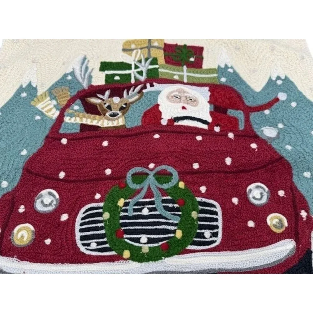 NWT Holiday Road Trip Santa Pillow Cover by Pottery Barn 18